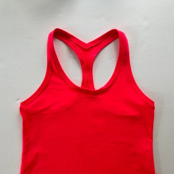Lululemon Cool Racerback Tank Top Electric Coral Neon Size 10 Luon Yoga Gym - Picture 3 of 4